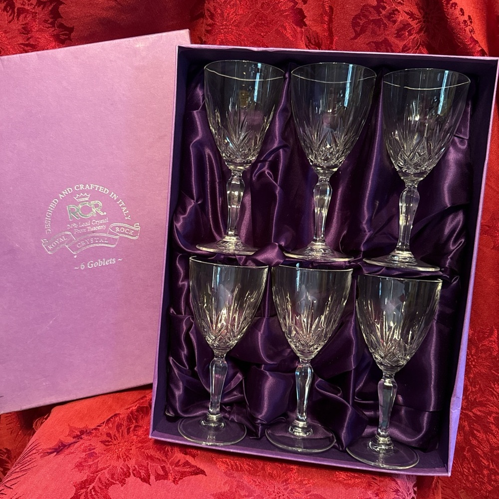 Royal Crystal Rock RCR 24% Lead Crystal Wine Set